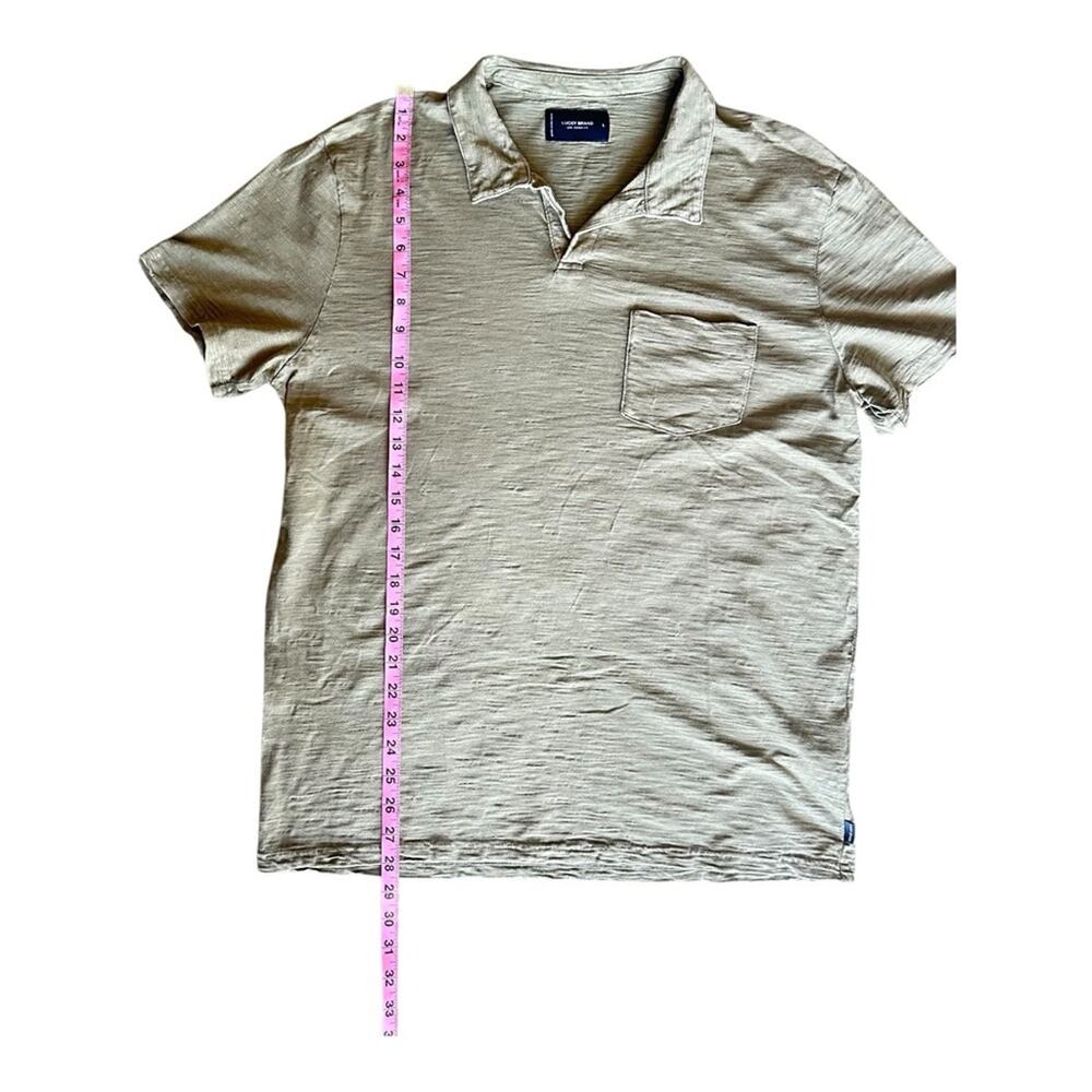 Lucky Brand Men’s Brown 100% Cotton Polo Shirt Short Sleeve Spring Casual Size L - Picture 5 of 6